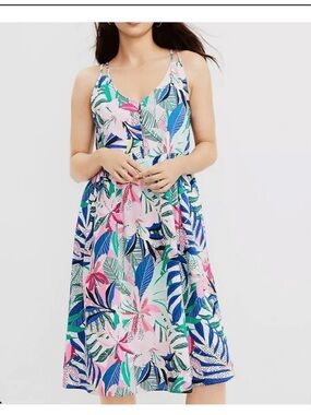 LOFT Tropical Floral Size 6 Dress coastal/Beachy/Vacation